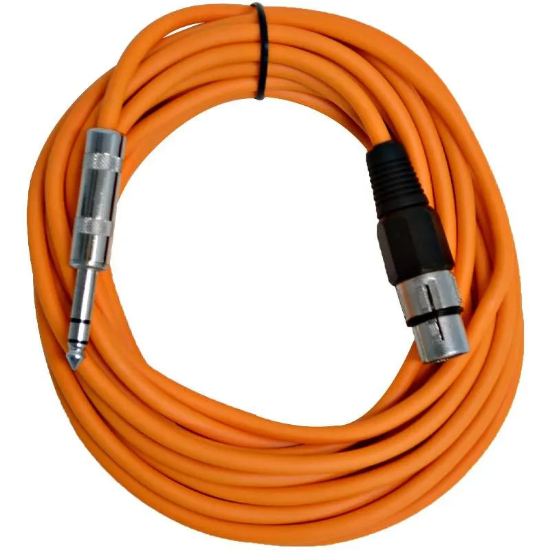 SATRXL-F25 - 6 Pack of Orange 25' XLR Female to TRS Patch Cables