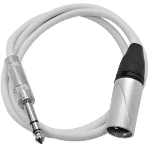 SATRXL-M3 - White 3' XLR Male to TRS Patch Cable