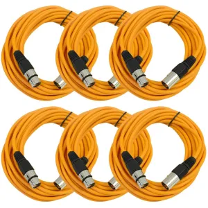 SAXLX-25 - 6 Pack of Orange 25 Foot XLR Microphone Cables