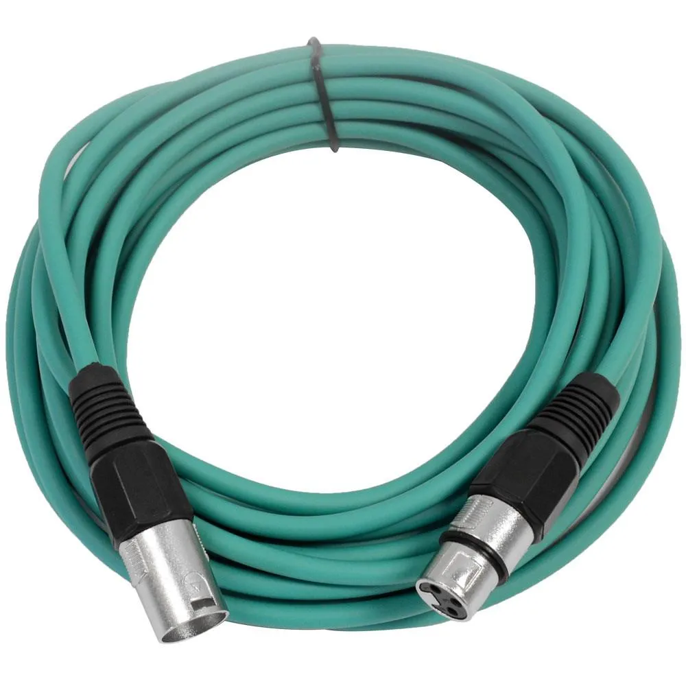 SAXLX-25 - Pair of Green 25 Foot XLR Microphone Cables