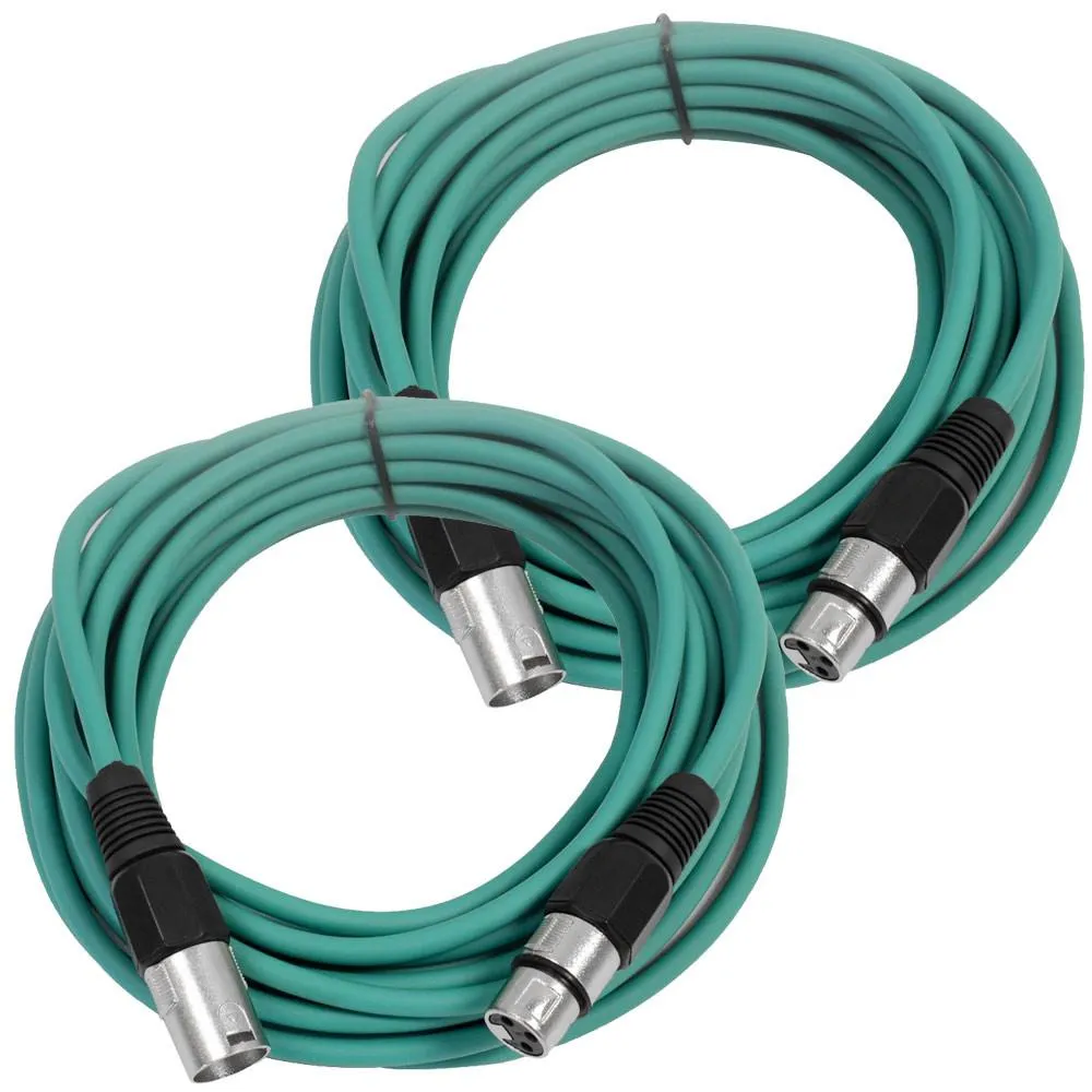 SAXLX-25 - Pair of Green 25 Foot XLR Microphone Cables