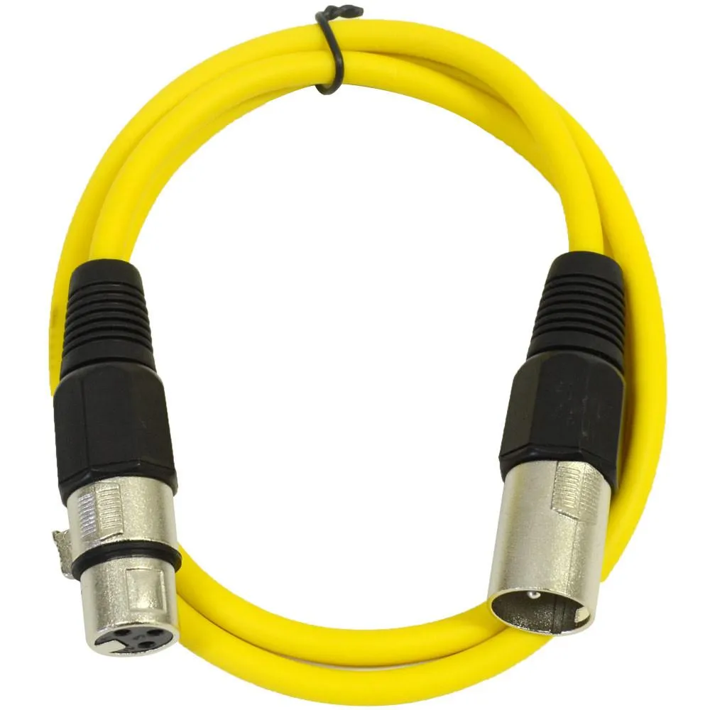 SAXLX-3 - 6 Pack of Yellow 3 Foot XLR Patch Cables