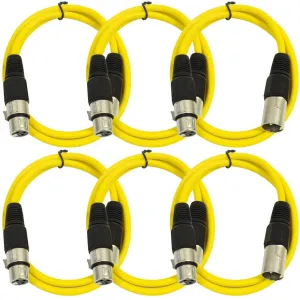 SAXLX-3 - 6 Pack of Yellow 3 Foot XLR Patch Cables