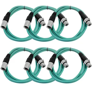 SAXLX-6 - 6 Pack of Green 6 Foot XLR Patch Cables