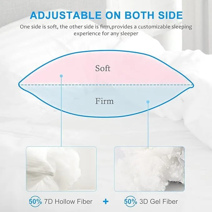 SOFTAC Hollow Microfiber Supersoft Luxurious White Bed Pillow for Comfortable Sleep (Pack of 1) (17 X 27, 2, Count)