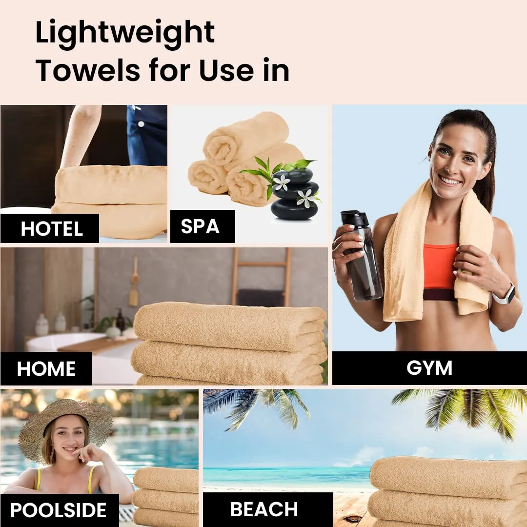 The Better Home Microfiber Bath Towel for Bath | Soft, Lightweight, Absorbent and Quick Drying Bath Towel for Men & Women | 140cm X 70cm (Pack of 4, Pink Beige) (Pack of 2, Beige)