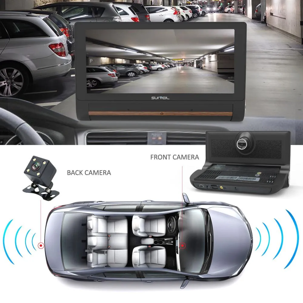 Touchscreen Android Dvr Dashcam With Dual Built-In Cameras, Gps Navigation, Wi-Fi, Bluetooth Wireless, 7'' Display Screen