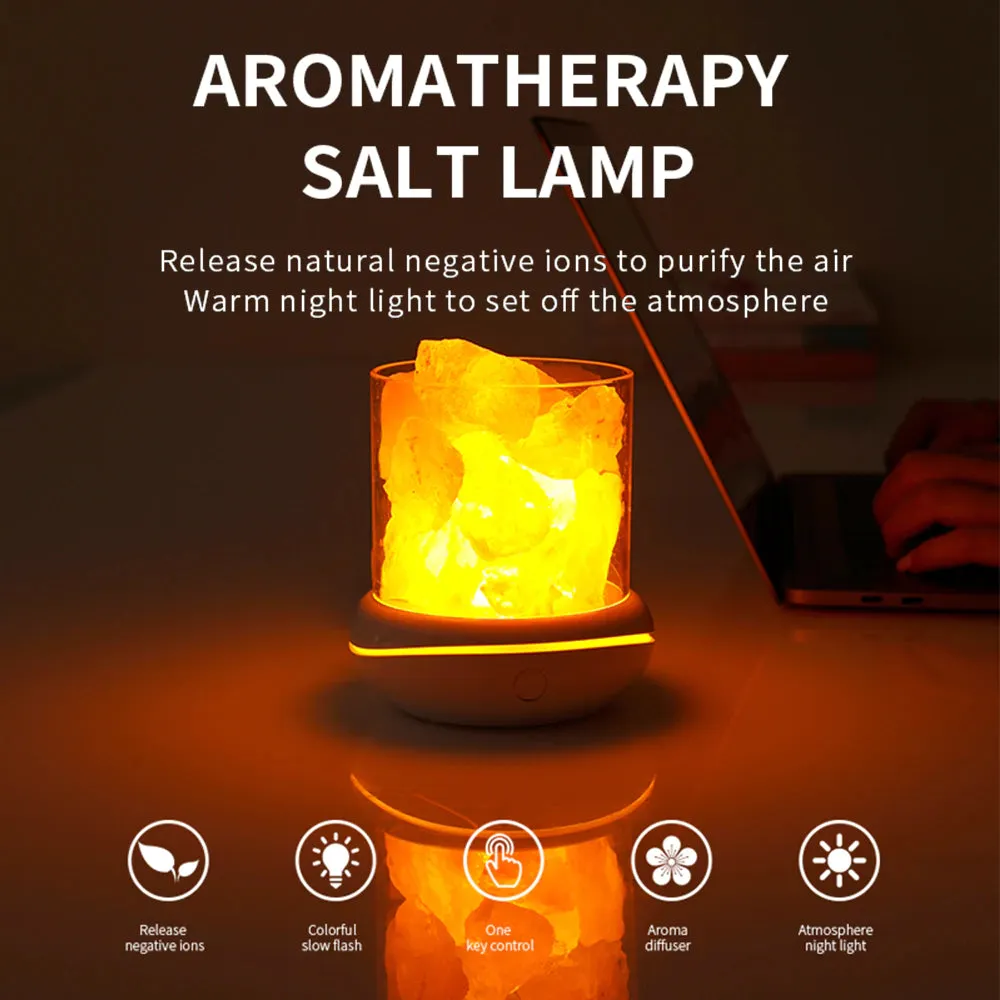 Valentine's Day USB Crystal Salt Lamp Indoor Warm Light Table Lamp