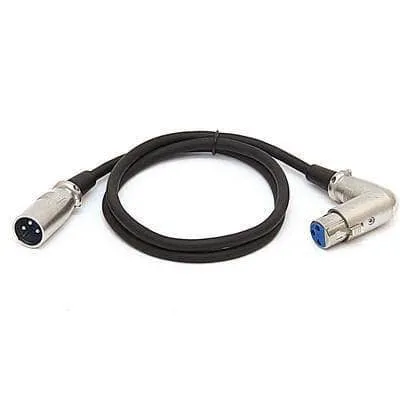 XLRRAS - 3' XLR Male to Right Angle Female Patch Cable