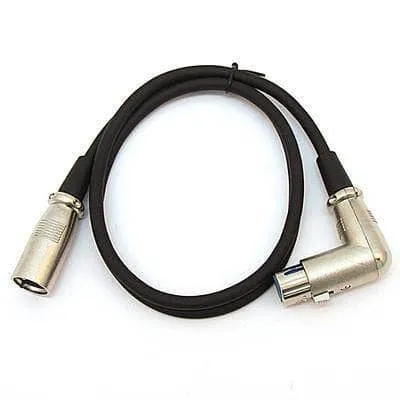 XLRRAS - 3' XLR Male to Right Angle Female Patch Cable